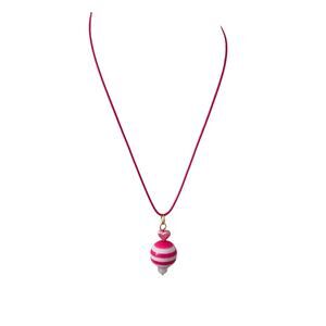 pink and white pendant necklace